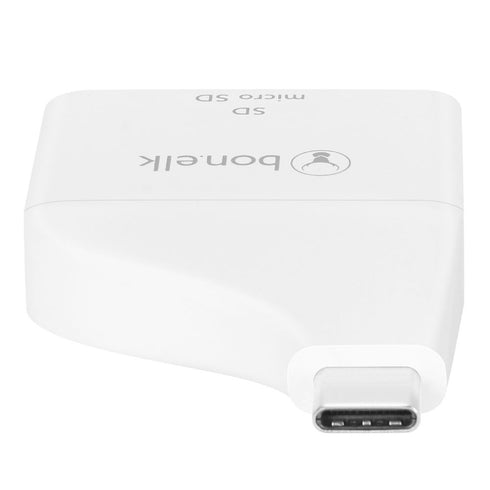 Bonelk USB-C to MicroSD/SD Adapter - White - Digital3d.com.au